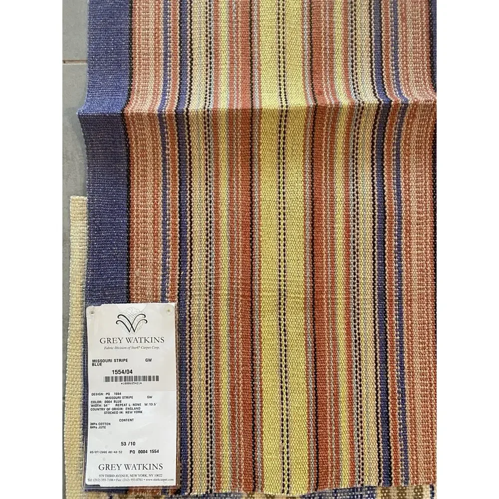 3 Grey Watkins Stark Jacquard Stripe Fabric Samples 25x25
